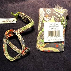 BNWT Vera Bradley zip id case and lanyard